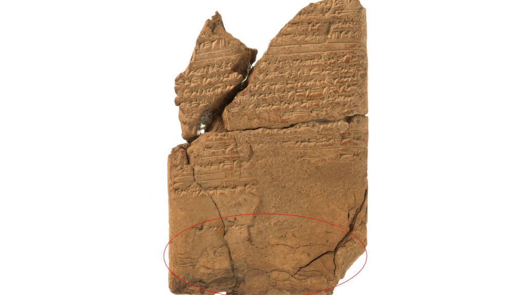 エクソシスト一族の書庫で石版に描かれた二又の舌を持つデーモン像を発見
