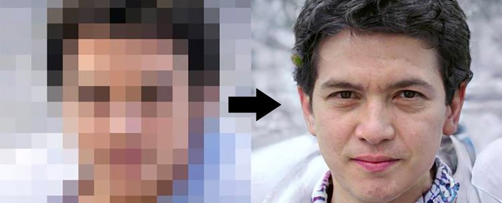 AIがモザイク加工の写真から人の顔を詳細に作り出す技術